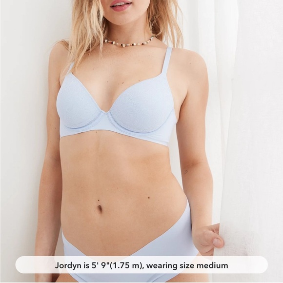 Aerie • Light Blue Lace Smoothez Pull On Bra - Picture 6 of 10